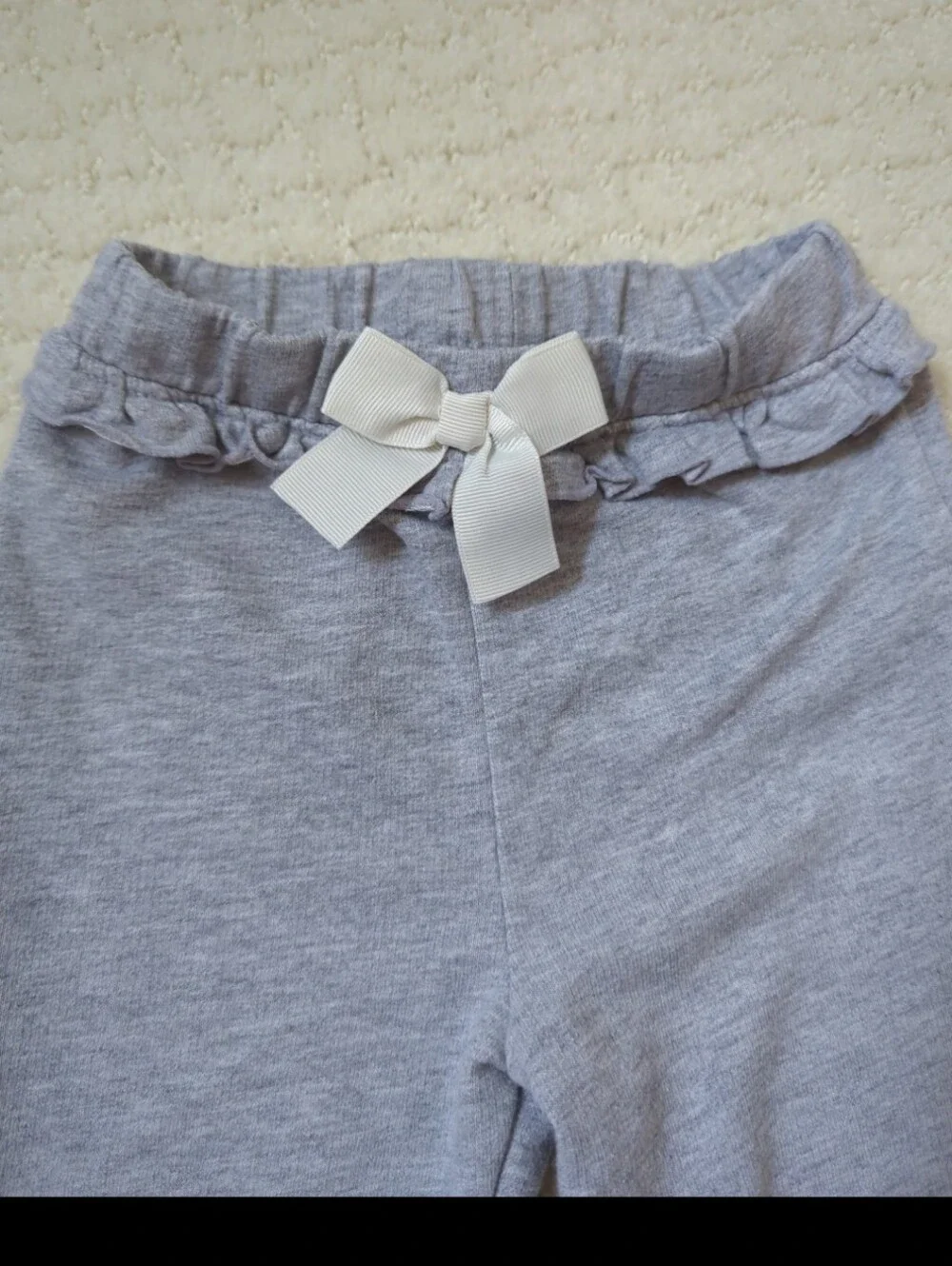 Girls' Cat & Jack Gray Stretch Knit Jogger Pants with Bow 18M